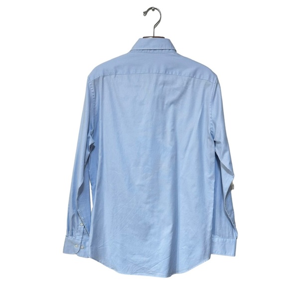 NWOT Uniqlo Powder Blue Textured Slim Fit Button Down Shirt Size Large - Picture 4 of 9